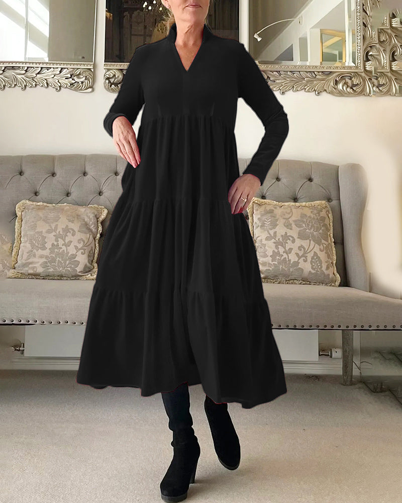 Astika™ | Velvet Grace Midi Jurk