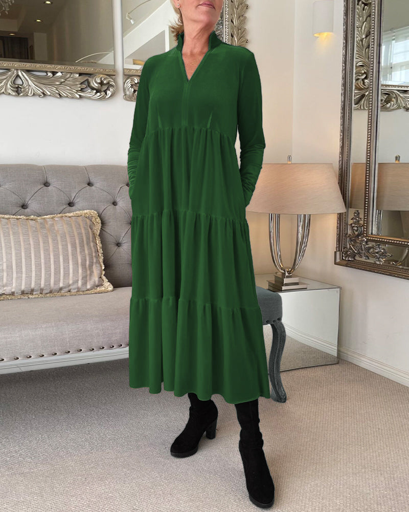 Astika™ | Velvet Grace Midi Jurk