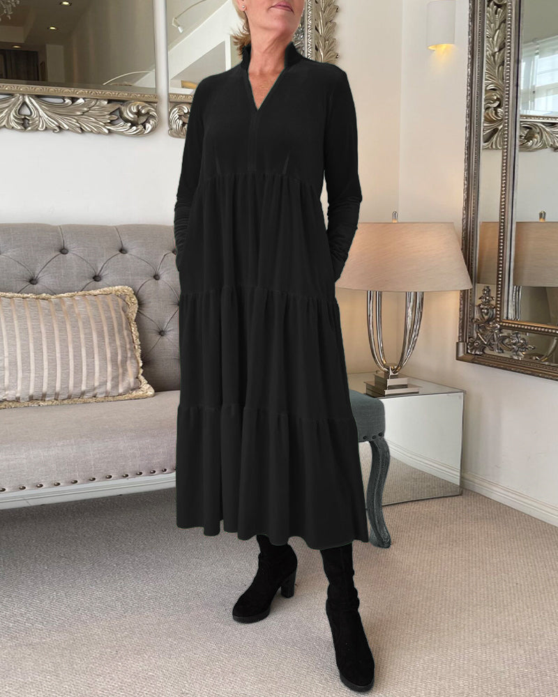 Astika™ | Velvet Grace Midi Jurk