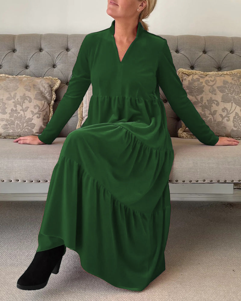 Astika™ | Velvet Grace Midi Jurk